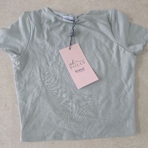 Oh Polly Sage Green Short Sleeve Tee Sz XS
